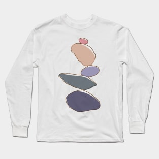 Rujum- Balancing Stones: A Pastel-colored Illustration | Redbubble Long Sleeve T-Shirt